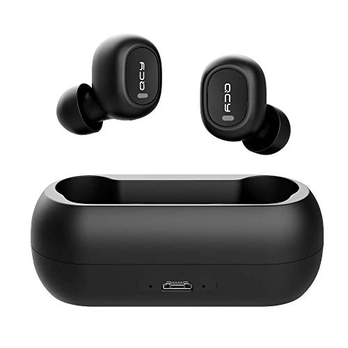 Product Cover Wireless Earbuds, QCY Wireless Bluetooth Earbuds 5.0 3D Stereo Sound True Wireless Headphones with Built-in Microphone, Instant Pairing Earphones with Portable Charging Case for All Mobile Systems