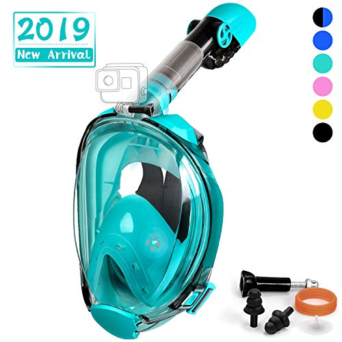 Product Cover OUSPT Full Face Snorkel Mask, Snorkeling Mask with Detachable Camera Mount, Panoramic 201° View Upgraded Dive Mask with Safety Breathing System, Dry Top Set Anti-Fog Anti-Leak