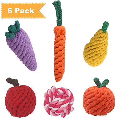 Product Cover SCENEREAL Small Dog Rope Chew Toys - Puppy Cute Durable Interactive Toy 6 Pack