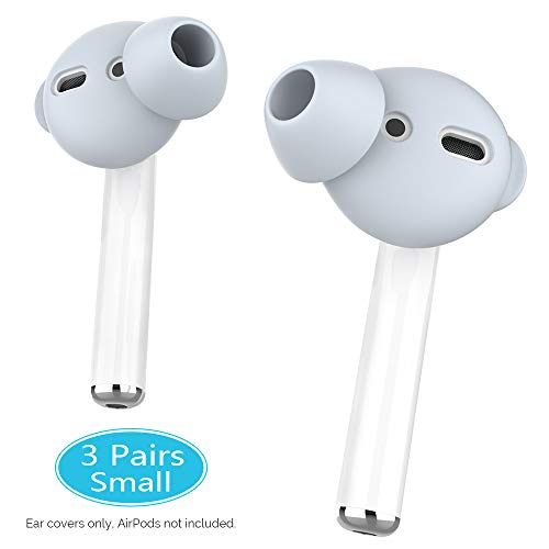 Product Cover AhaStyle 3 Pairs Earbuds Cover Anti-Slip Ear Tips Silicone Compatible with Apple AirPods 2 & 1 or EarPods-【Not Fit in The Charging Case】(3 Pairs Small, Light Blue)