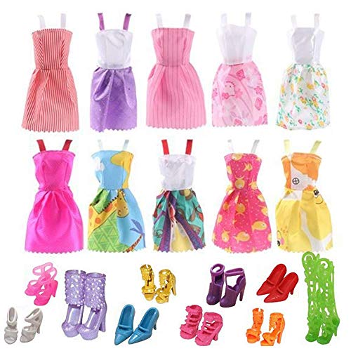 Product Cover Doll Clothes for Barbie Dresses Gown with Shoes Outfit Set for Xmas Birthday Gift(10 Pack)