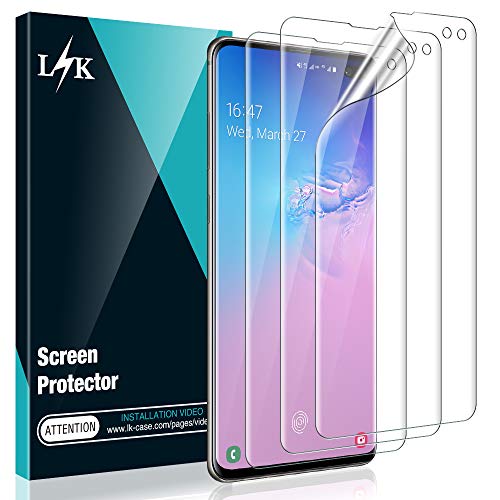 Product Cover [3 Pack] L K Screen Protector for Samsung Galaxy S10 Plus, [Self Healing] [in-Display Fingerprint] HD Effect Flexible Film