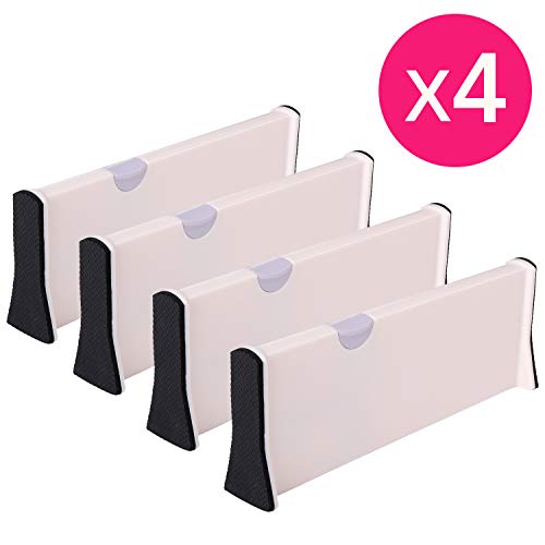 Product Cover 4 Drawer Organizer and Dividers, Organize Silverware and Utensils in Home Kitchen, Divider for Clothes in Bedroom Dresser, Designed to Not Snag Underwear and Bra Fabrics, Bathroom Storage Organizers