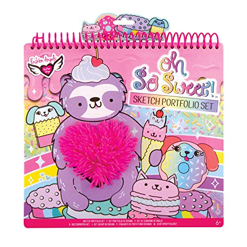 Product Cover Fashion Angels Oh So Sweet! SIL E. Cone Sloth Portfolio (12322) 40 Coloring Pages, 100 Stickers