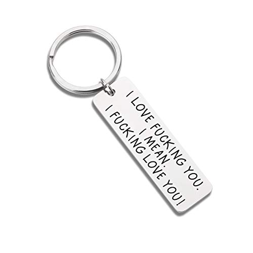 Product Cover Birthday Gift Funny Couple Keychain for Boyfriend Husband from Girlfriend Wife Him Her His i Love You Teen Wedding Anniversary Valentine Christmas Key Ring