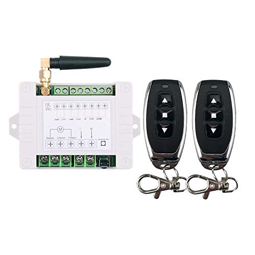 Product Cover New Custom Wireless Remote Control Switch, Wide Voltage 85V-250V Motor Forward and Reverse, 433MHz 10A Remote Control Switch of Learning Output Circuit Signal Use for Garage Doors,Window, Motor & More