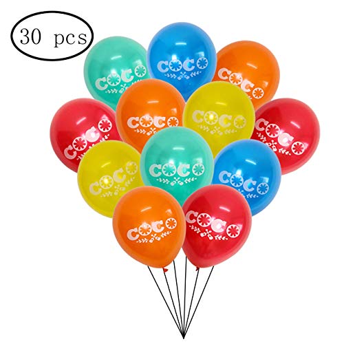 Product Cover 30pcs Coco Latex Balloon Happy Birthday Decorations Double-Sided Signs for Kids Celebration Supplies Ballon