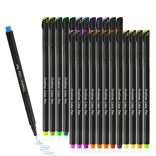 Product Cover Colored Bullet Journal pens, Fine Point Pen Drawing Fineliner Markers for Journaling Planner Writing Sketch Coloring Book Taking Note, 24 Color Office Supplies