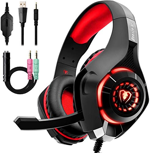 Product Cover Beexcellent Gaming Headset with Noise Canceling mic, PS4 Xbox One Headset with Crystal 3D Gaming Sound, Memory Foam Earpad for PC, Mac, Laptop, Mobile