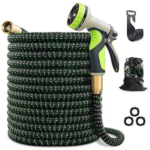 Product Cover VIENECI 100ft Garden Hose Upgraded Expandable Hose, Durable Flexible Water Hose, 9 Function Spray Hose Nozzle, 3/4