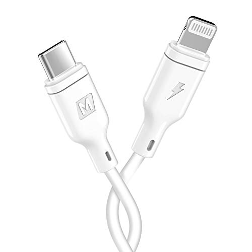 Product Cover MOMAX USB C to Lightning Cable MFI Certified 1ft Charging Syncing Cord Compatible with iPhone 11 Pro MAX XS XS MAX XR X 8 8 Plus 7 7 Plus MacBook (30cm White)
