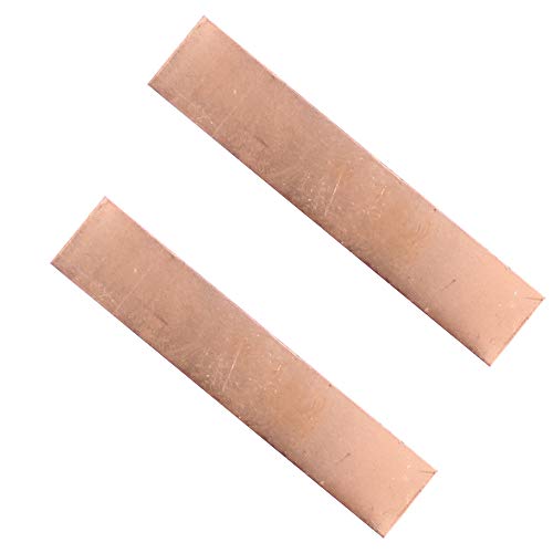 Product Cover Pure Copper Anode 2 Pcs, 3.93 x 0.79 x 0.04 Inch (19 GA) 99.95% High Purity Copper Electrode Strip, Pure Copper Sheet for Copper Plating and Copper Electroplating