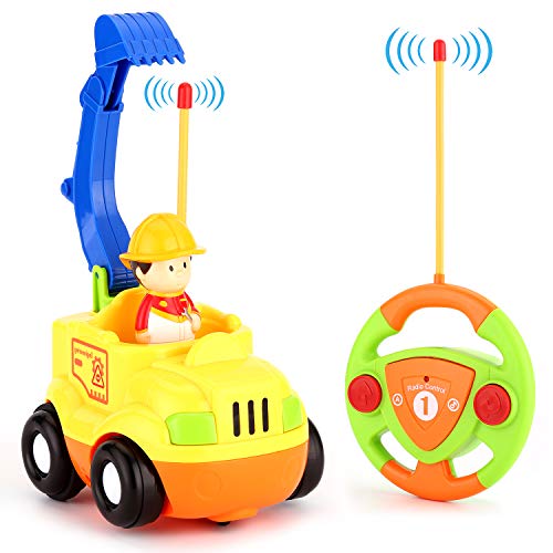 Product Cover BruRkim Cartoon RC Race Car Radio Remote Control with Music & Sound Toy for Baby, Toddler, Kids and Children Cars, School Classroom Prize, 3 Year Old Birthday Gift (Toy-01)