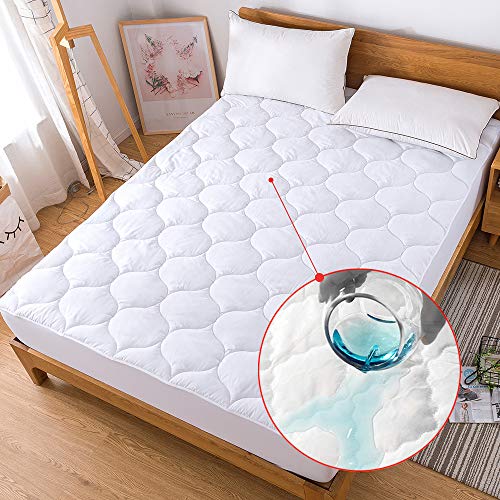 Product Cover Decroom Waterproof Twin XL Mattress Pad Breathable Quilted Fitted Sheet Mattress Protector Cover, Twin XL
