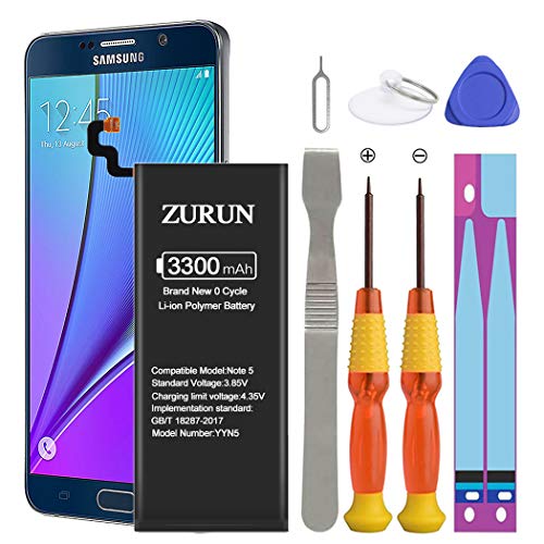 Product Cover Galaxy Note 5 Battery ZURUN 3300mAh Li-Polymer Battery EB-BN920ABE Replacement for Samsung Galaxy Note 5 N920 N920V N920A N920T N920P with Screwdriver Tool Kit [2 Year Warranty]