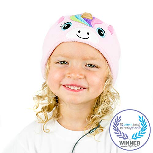 Product Cover CozyPhones Kids Headphones Volume Limited with Ultra-Thin Speakers & Super Soft Fleece Headband - Perfect Toddlers & Children's Earphones for Home, School & Travel - Pink Rainbow Unicorn