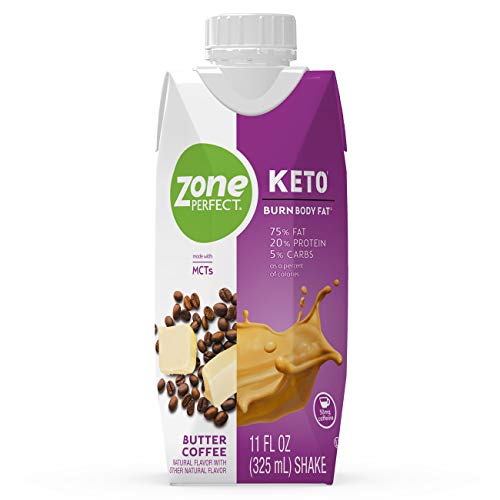 Product Cover ZonePerfect Keto Shake, Butter Coffee, True Keto Macros, Made With MCTs, 11 fl oz, 12 Count