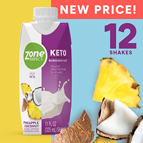 Product Cover ZonePerfect Keto Shake, Pineapple Coconut Flavor, True Keto Macros, Made With MCTs, 11 fl oz, 12 Count