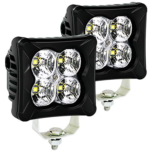 Product Cover LED Pods Flood Light Bar - 4WDKING 2PCS 40W CREE LED Off Road Work Light Truck Fog Lamp Tail Light IP69K Waterproof ATV Cube Lights Fit for FORD F150 Polaris RZR JEEP Wrangler