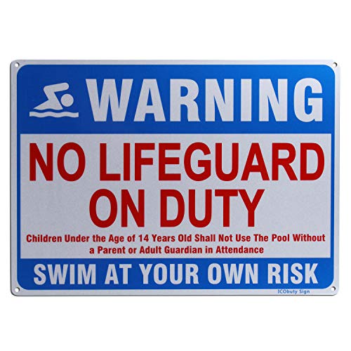 Product Cover No Lifeguard On Duty Sign Reflective Signs 10 X 14 Inch Rust Free 40 Mil Aluminum Sign