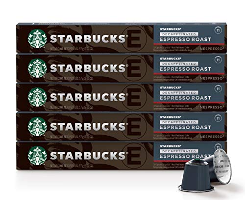 Product Cover Starbucks by Nespresso, Decaf Espresso Dark Roast (50-count single serve capsules, compatible with Nespresso Original Line System)
