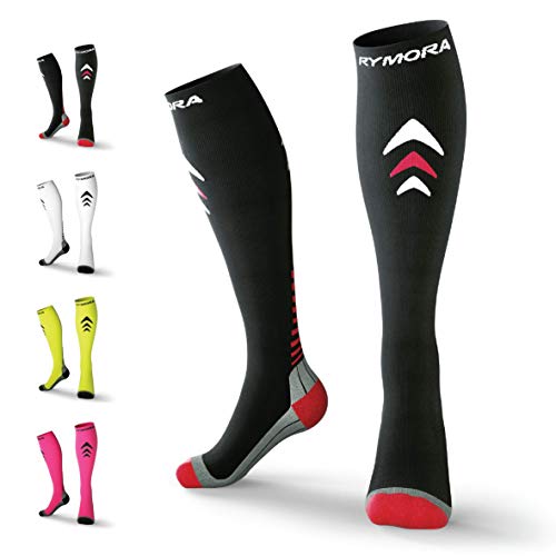 Product Cover Rymora Compression Socks for Men & Women (Cushioned) (One Pair) (Black) (Medium)