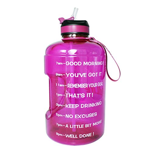 Product Cover BuildLife Gallon Motivational Water Bottle with Time Marked to Drink More Daily and Nozzle,BPA Free Reusable Gym Sports Outdoor Large(128OZ) Capacity(Purple, 1 Gallon)