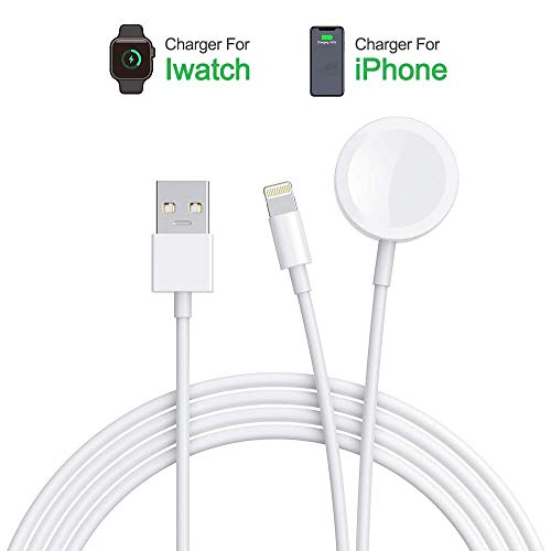 Product Cover Amatage Watch Charger, 2 in 1 Magnetic Wireless Watch & Phone Charging Cable Compatible with iWatch Series 4/3/2/1 38/42mm, Phone XR/XS/XS Max/X / 8/8 Plus / 7/7 Plus / 6/6 Plus