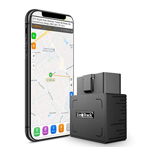 Product Cover SinoTrack GPS Tracker Platform No Monthly Fee, Real-Time OBD Car GPS Tracking Device Locator, Mini OBD II Vehicle Tracker with Alert System for Car, Taxi and Truck, Support Free Platform Lifetime