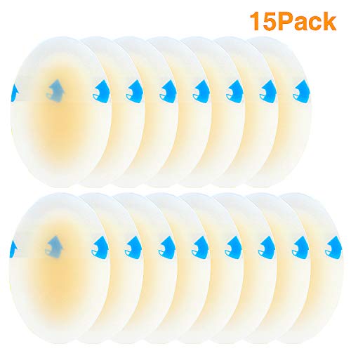 Product Cover Povihome 15 Pack Blister Gel Guard, | Large Size | Adhesive Heel Blister Cushion Bandages for Blister Prevention, Hydrocolloid Heel Pads Guard Skin from Rubbing Shoes