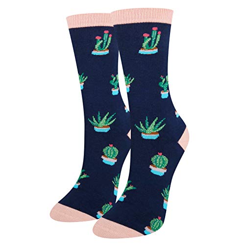 Product Cover Women's Novelty Crazy Succulent Cactus Funny Cacti Casual Cotton Crew Socks