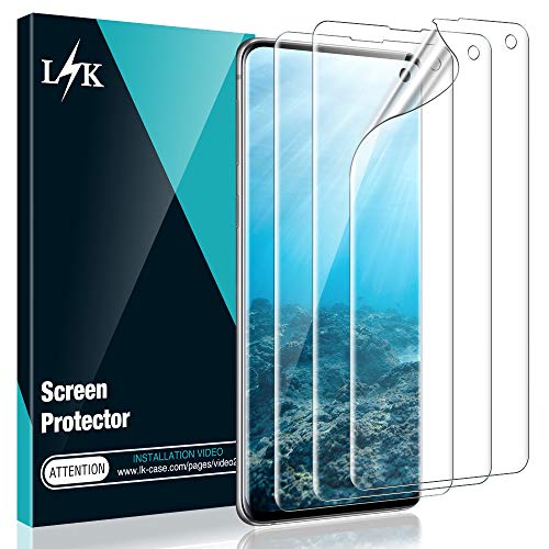 Product Cover [3 Pack] L K Screen Protector for Samsung Galaxy S10, [Self Healing] [in-Display Fingerprint] HD Effect Flexible Film
