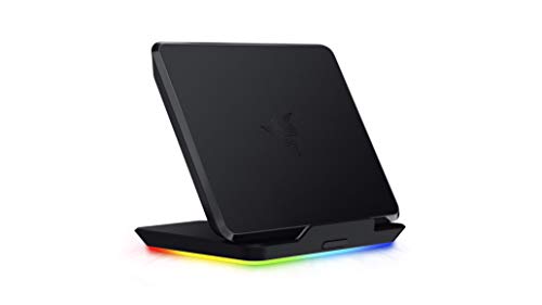 Product Cover Razer Convertible Fast Wireless Phone Charger w/Adjustable Base: 10W Qi Certified - Customizable Chroma RGB Lighting - Compatible w, iPhone, Galaxy, LG Devices