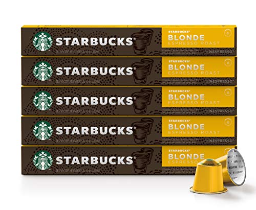 Product Cover Starbucks by Nespresso, Blonde Roast Espresso (50-count single serve capsules, compatible with Nespresso Original Line System)