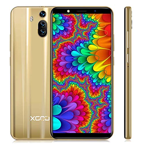 Product Cover Unlocked Cell Phones International Version, Xgody Dual SIM Unlocked Smartphones Android 8.1, 6.0 Inch, 1 GB + 8 GB Memory, Enable Global Use, Gold