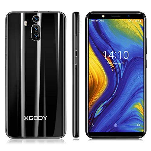 Product Cover Xgody 6 Inch Android 8.1 Cellphone Unlocked Dual Camera HD (18:9) Screen Unlocked Smartphone 8GB Celulares Desbloqueados 2G/3G Network for T-Mobile/AT&T/MetroPCS (Black)