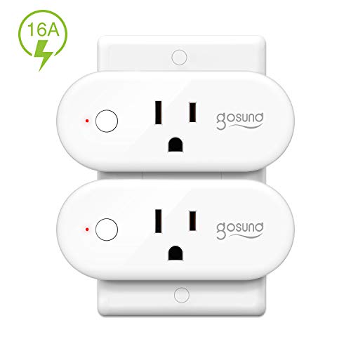 Product Cover Smart Wifi Plug Work with Alexa Google Home IFTTT, Gosund 16A Smart Outlet Mini Socket with Overload Protection, Reliable Wifi Connection No Hub Required, 2 pack