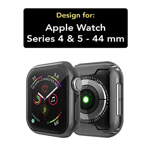 Product Cover Case U Soft Flexible TPU Screen Protective Case for Apple Watch Series 4 / Series 5 44mm - Black