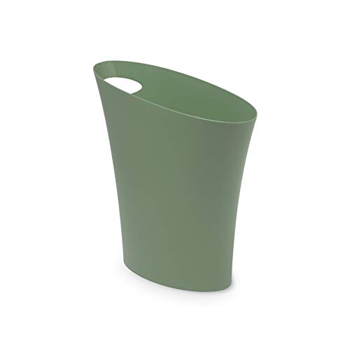 Product Cover Umbra, Spruce Skinny Sleek & Stylish Bathroom Trash, Small Garbage Can Wastebasket for Narrow Spaces at Home or Office, 2 Gallon Capacity, Single Pack