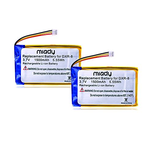 Product Cover MIADY 3.7V 1500mAh Replacement Battery for Infant Optics DXR-8 Video Baby Monitors (2 Pack)