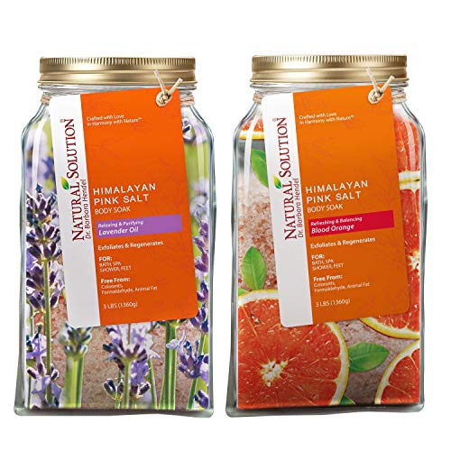 Product Cover Natural Solution NSGF06 Himalayan Bath Salt Blood Orange & Lavender Oil Body Soak, 3 Lbs Bag |, Pack of 2