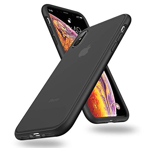 Product Cover Humixx Shockproof Series iPhone Xs Case/iPhone X Case, [Military Grade Drop Tested] [Upgrading Materials] Translucent Matte case with Soft Edges, Shockproof and Anti-Drop Protection Case-Black