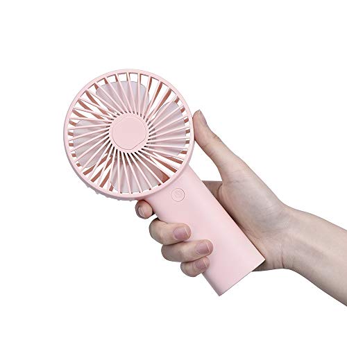 Product Cover PRAVETTE Portable Handheld Fan, USB 4000mAH Rechargeable Batteries, 8-18 Hours Working Time, 3 Speed Settings for Office Home Outdoor Travel (Pink)
