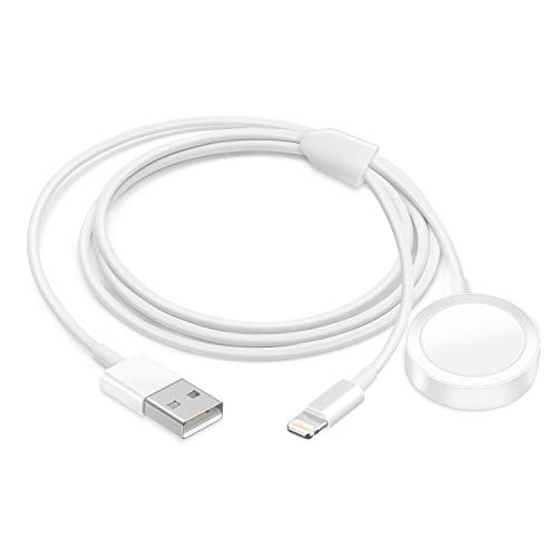 Product Cover Blandstrs Charger for Apple Watch, Magnetic Wireless Charging Cable QI Cord Compatible with iWatch Series 5 4 3 2 1-3.3feet (1 Meter) (White - 2 in 1)