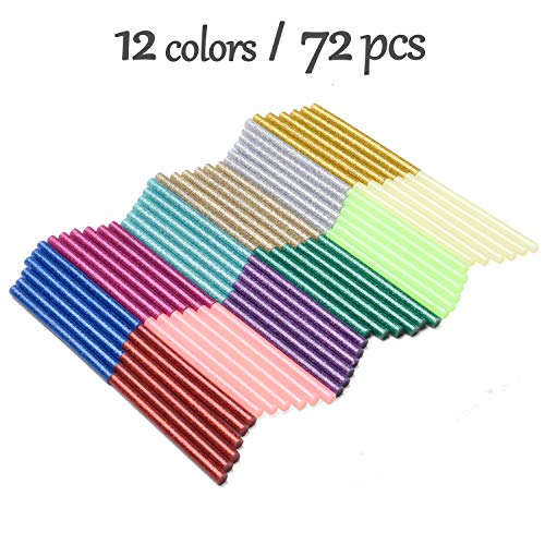 Product Cover 72 Count Hot Glue Sticks 12 ColorsMini Size 4