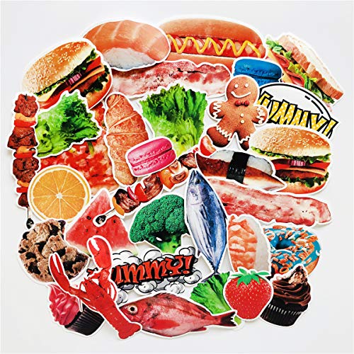 Product Cover COOLCOOLDE Yummy Foods Stickers(33PCS) Kitchen Refrigerator Microwave Oven Snowboard Laptop Luggage Car Motorcycle Bicycle Fridge DIY Styling Vinyl Home Décor (Yummy Foods )