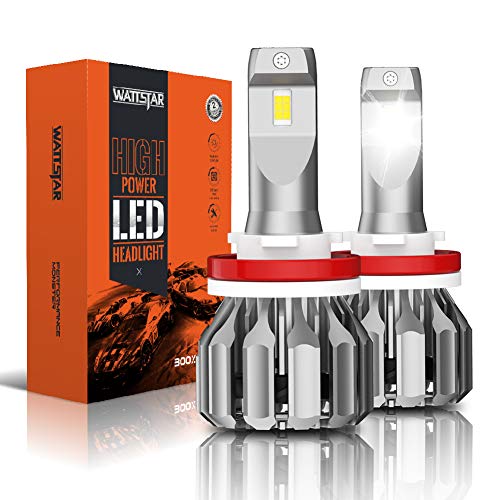 Product Cover Wattstar H11(H8,H9) LED Motorcycle Headlight Bulbs Conversion Kit, 64W 9600LM 6500K with Adjustable Beam, DOT Approve, 2 Yr Warranty