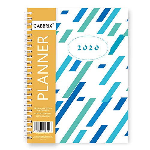 Product Cover 2020 Planner, 12-Month Hourly Daily Planner with Monthly Tab, Flexible Cover, Twin-Wire Bounded, 5.8 x 8.3 Inches