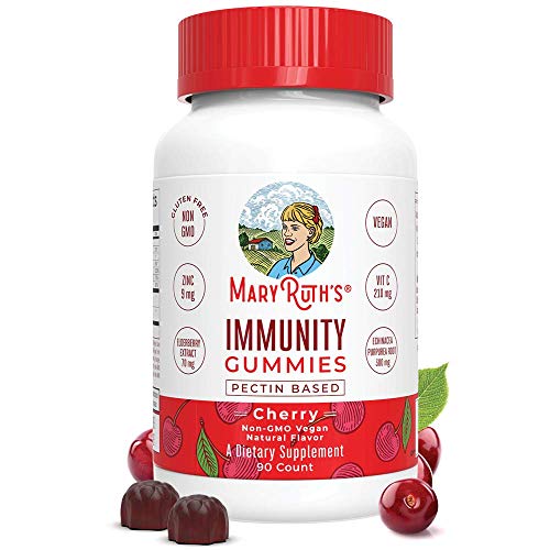 Product Cover Immunity Gummies by MaryRuth's - Immune System Booster for Kids & Adults - Echinacea, Elderberry, Vitamins C, D & Zinc - Organic Ingredients Vegan Non-GMO Gluten-Free Pectin-Based Cherry Flavor 90ct