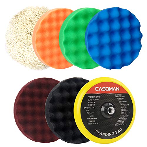 Product Cover CASOMAN 7-Inch Buffing and Polishing Pad Kit, 7 Pieces 7
